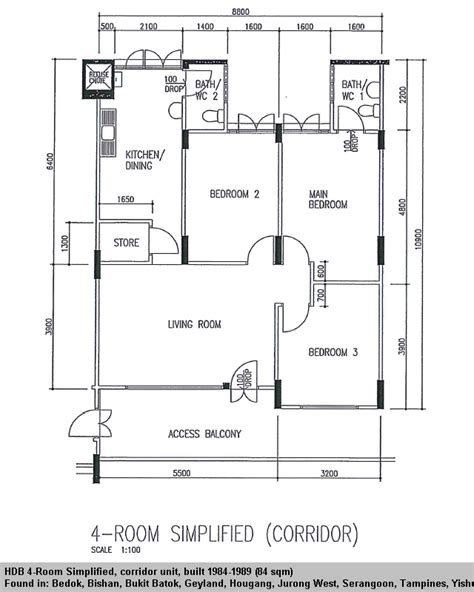 Singapore Hdb 4 Room Floor Plan Floorplansclick