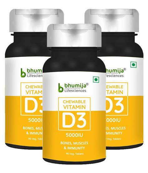 You have many people supplementing with vitamin d right now for immune support, but that's not the only reason to take it. BHUMIJA LIFESCIENCES Vitamin D3 5000IU 270 no.s Vitamins ...