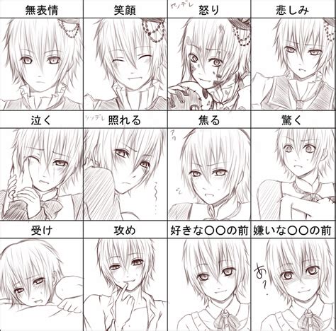 inspiration 24 anime expressions chart