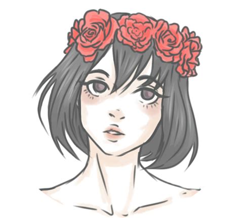 Anime Girl With Flower Crown Drawing Best Flower Site