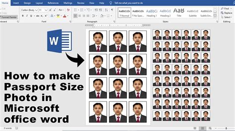 Ms Word Tutorial Passport Size Photo Make In Microsoft Office Word Youtube