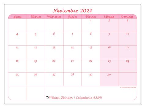 Calendario Noviembre 2024 Delicadeza Ld Michel Zbinden Cr