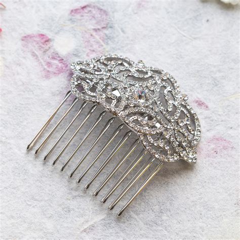 Petra Crystal Silver Hair Comb Lola And Alice