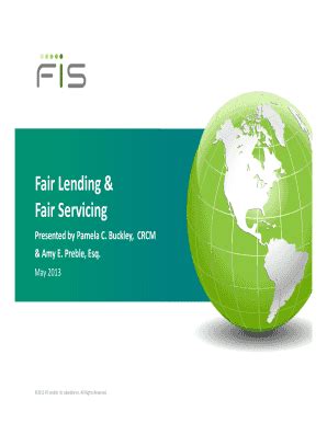 Designing and employing quantitative models to assist the fair lending team and relevant business units in examining and assessment fair lending risks in compliance with applicable laws and regulations. Fillable Online Fair Servicing Fax Email Print - PDFfiller