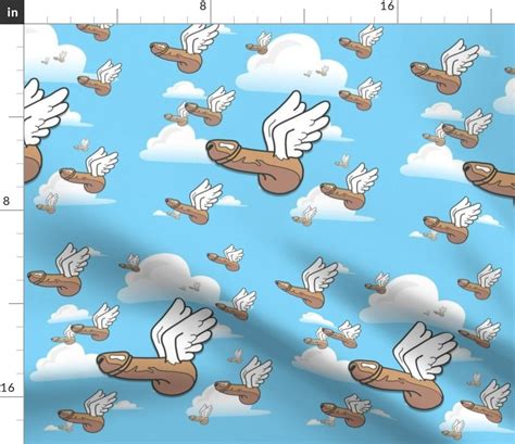 Penis Fabric Flying Fascinii Winged Penis By Etsy