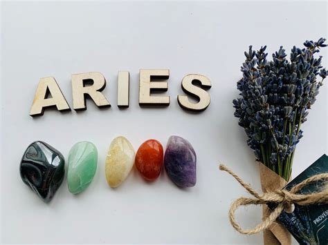 Aries Healing Crystals In A Poucharies Zodiac Etsy