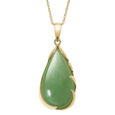 Check spelling or type a new query. Galleon - Belacqua 14k Gold Natural Jade Teardrop Necklace ...