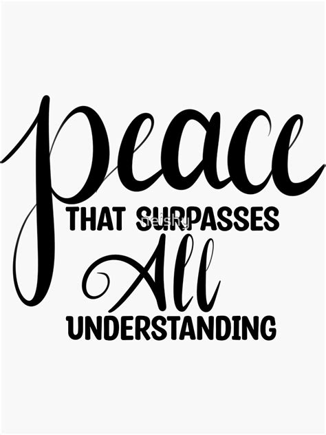 Peace That Surpasses All Understanding Sticker For Sale By Neishy