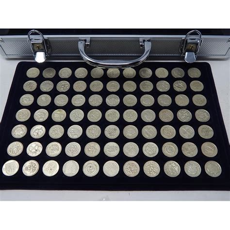 Collectors Steel Coin Case With Fitted Trays Containing A Collection Of