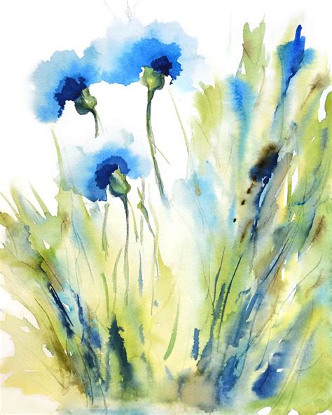 Flowers For June Spring Flower Watercolor Painting Print Etsy