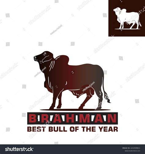 Dark Red Brahman Bull Logo Silhouette Of Strong Royalty Free Stock