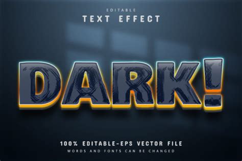 Dark 3d Text Effect Graphic By Aglonemadesign · Creative Fabrica