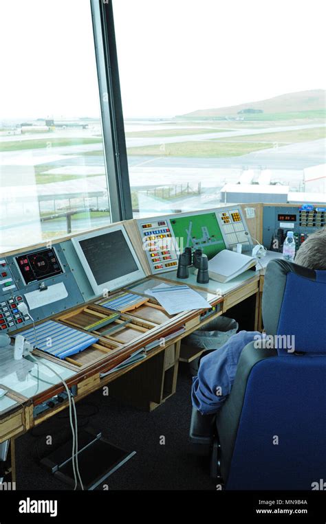 Inside Air Traffic Control Tower At Sumburgh Airport In The Shetland