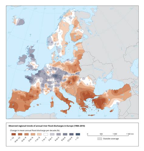 Observed Regional Trends In Annual River Flood Discharges In Europe