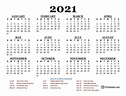 2021 Yearly Write In Calendars | Month Calendar Printable