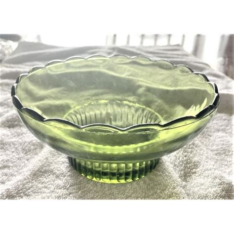 Vintage E O Brody Co Green Glass Bowl