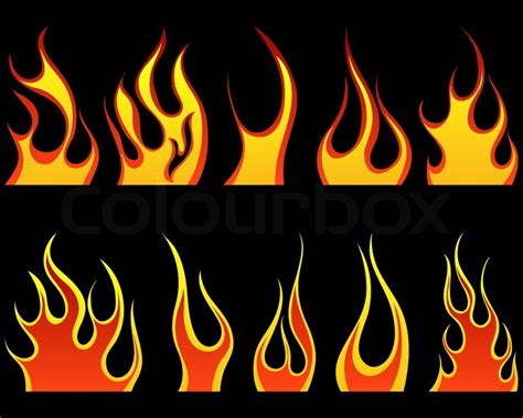 512 x 512 jpeg 79 кб. Set of different fire patterns for ... | Stock Vector ...
