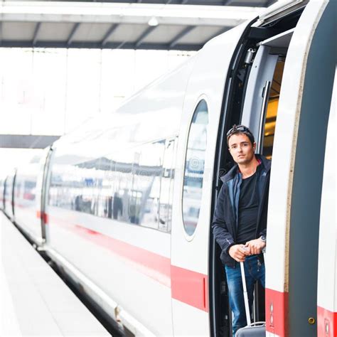 Handsome Young Man Taking A Train Stock Photo Image Of Lifestyle