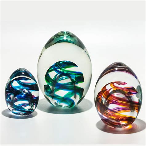 Clear Glass Paperweight Helix By Michael Trimpol I Boha Glass