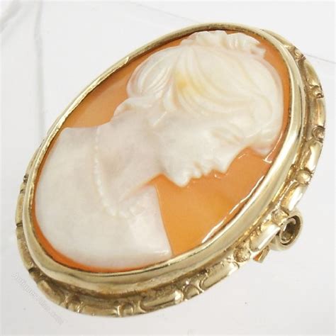 Antiques Atlas Vintage 9ct Gold Cameo Brooch London 1967
