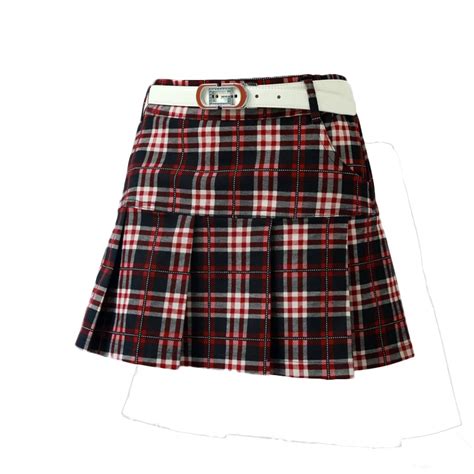 Womens Golf Skirt Plaid Skirt Sports Elastic Dress Pleated Short Skirt