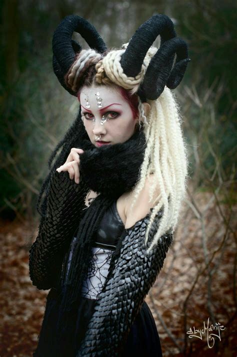 Psychara Fantasy Gothic Fashion Demon Makeup Blonde Goth