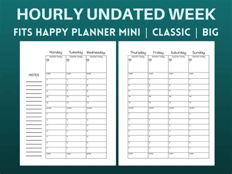 Happy Planner Hourly Vertical Layout Happy Planner Happy Planner