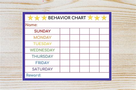Printable Behavior Chore Chart