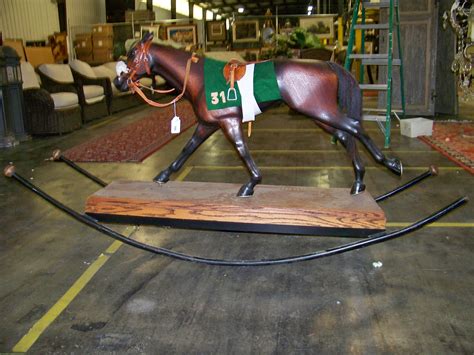 Lot Large Wooden Rocking Horse