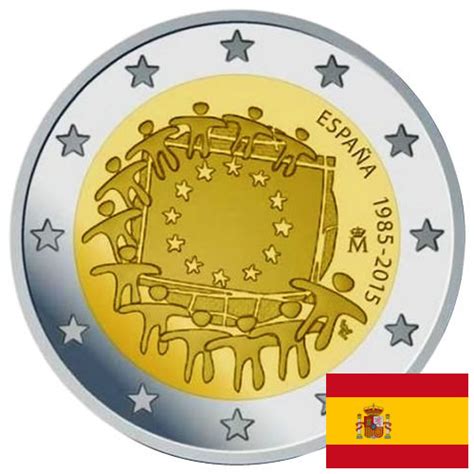 2015 2 Euro Spain 30th Anniversary Of The Flag Of Europe Mynumi