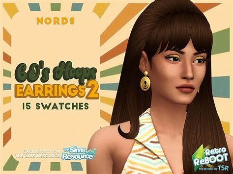 Retro 60s Hoops Earrings 2 By Nords At Tsr Sims 4 Updates