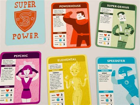 Super Power Cards Game Card Design Playing Cards Design Game Design