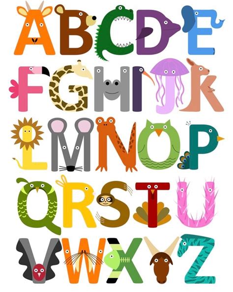 Animal Alphabet Alphabet Art Print Alphabet Print Alphabet Poster