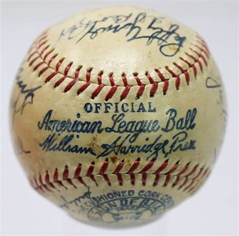 1937 Al All Star Team Signed Oal Baseaball With 19 Signatures