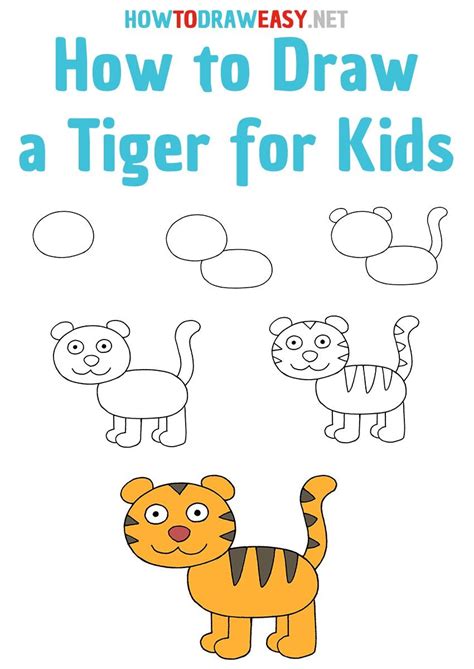 How To Draw A Tiger Drawing Lessons For Kids Tiger Drawing For Kids