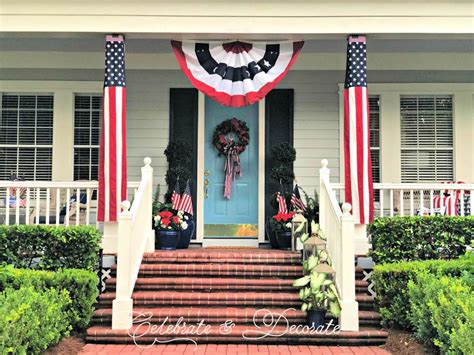 Porch Decorated For 4th Of July Celebrate And Decorate