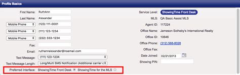 Profile And Settings Showingtime For The Mls Help And Training