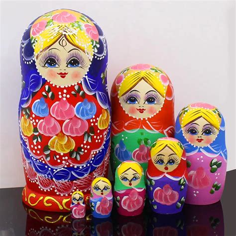 Wooden Matryoshka Doll Set Of 7 Layers Nesting Dolls Matryoshka Madness