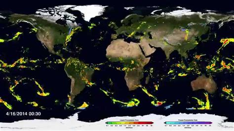 Nasa First Global Rainfall And Snowfall Map From New Mission Youtube