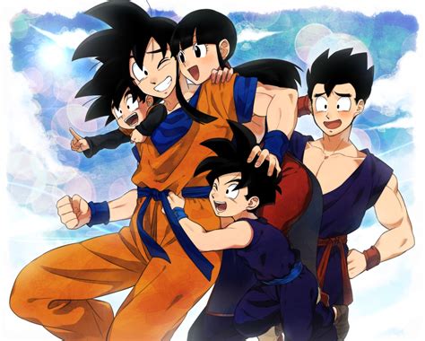 La Familia Son Goku Gohan Goten Dragon Ball Gt Dragon