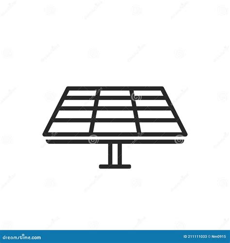 Solar Panel Line Icon Solar Power Sustainable And Renewable Energy