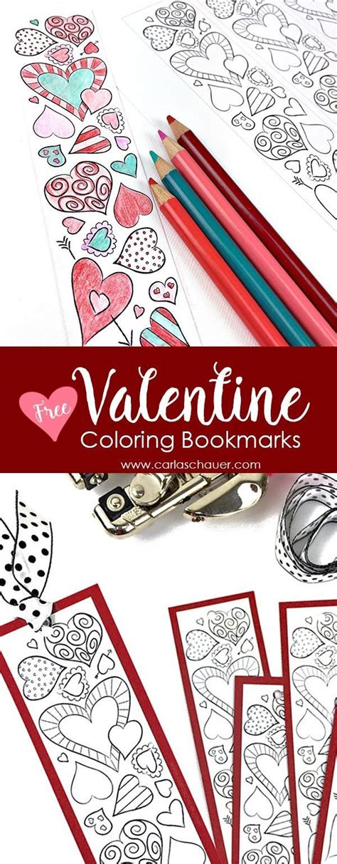 Sweet Valentine Heart Bookmarks to Print and Color | Valentines