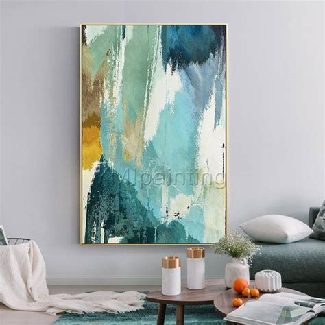 Abstract Painting Teal Painting Acrylic Green And Blue Paintings On