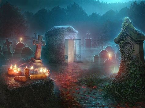 Graveyard By Artifexmundi Halloween Graveyard Halloween Pictures