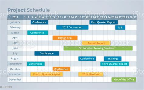 Project Schedule Calendar Timeline Stock Illustration Download Image