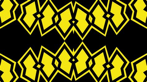 Yellow Shapes Digital Art Pattern Black Geometry Yellow Hd