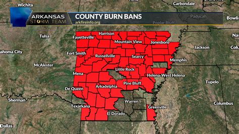 Arkansas Has 63 Counties With Burn Bans 27 Counties Under High