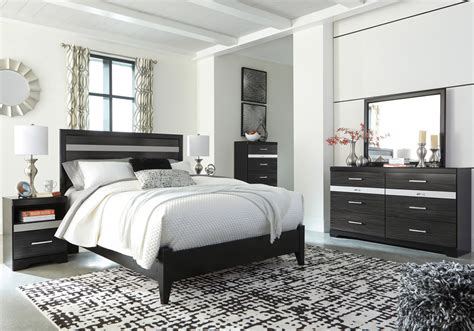 East west furniture bedroom sets, queen. Starberry Black Queen Panel Bedroom Set | Louisville ...