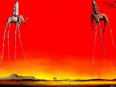 Art Print Postersalvador Dali The Elephants 1948 Surrealism Painting