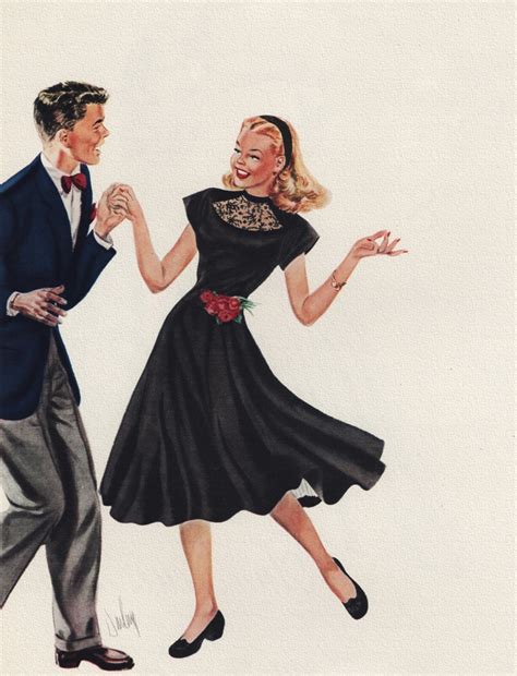 A Drawing Of A Man And Woman Dressed In Formal Wear Dancing With Their